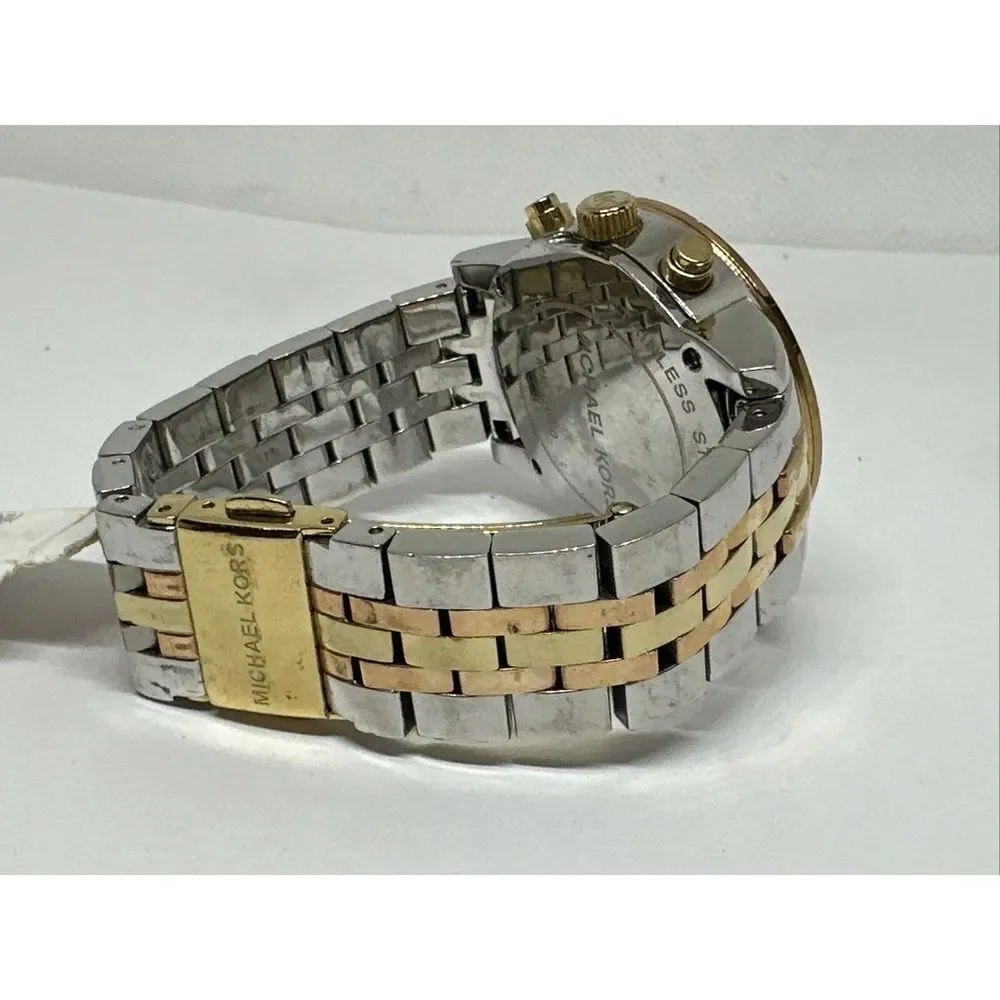 Michael Kors Ritz MK5650 Women Tri-Tone Stainless Steel Analog Dial Watch NUL55